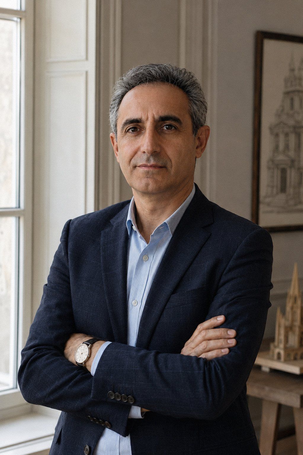 Portrait of Armen Daneghyan by a window